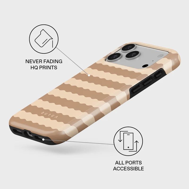 Burga iPhone 17 Pro Max Golden Sand Burga iPhone 17 Pro Max Golden Sand Premium Case Compatible with Hybrid Dual-Layer Hard Shell + Silicone Protection - Scratch-Resistant Shockproof Mobile Cover  | Best Price UAE